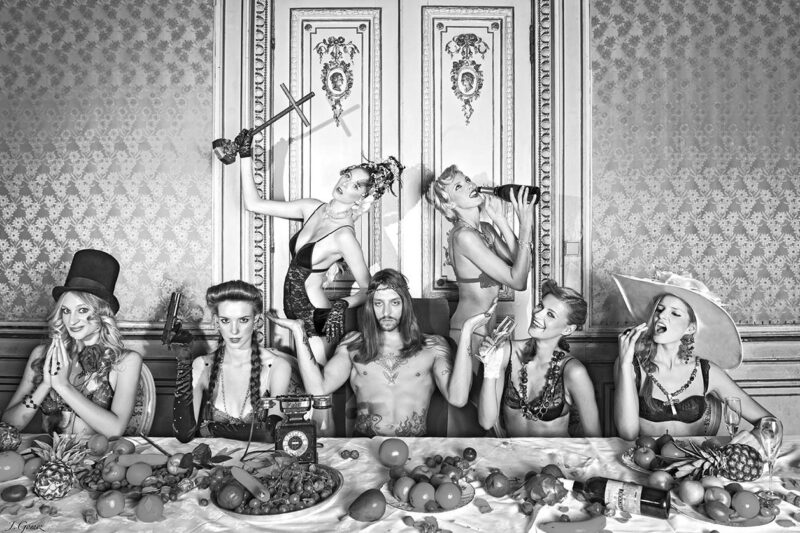 blessing the table black and white