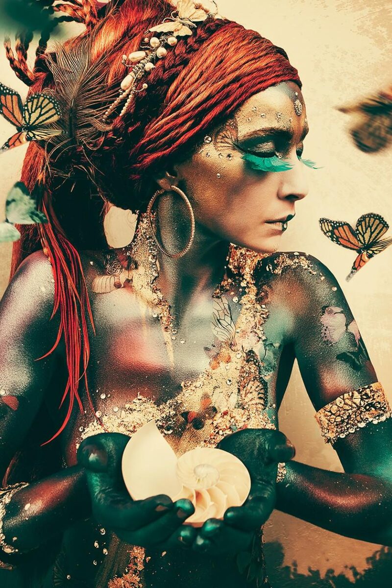 woman with butterflies by jaime ibarra II - Afbeelding 3
