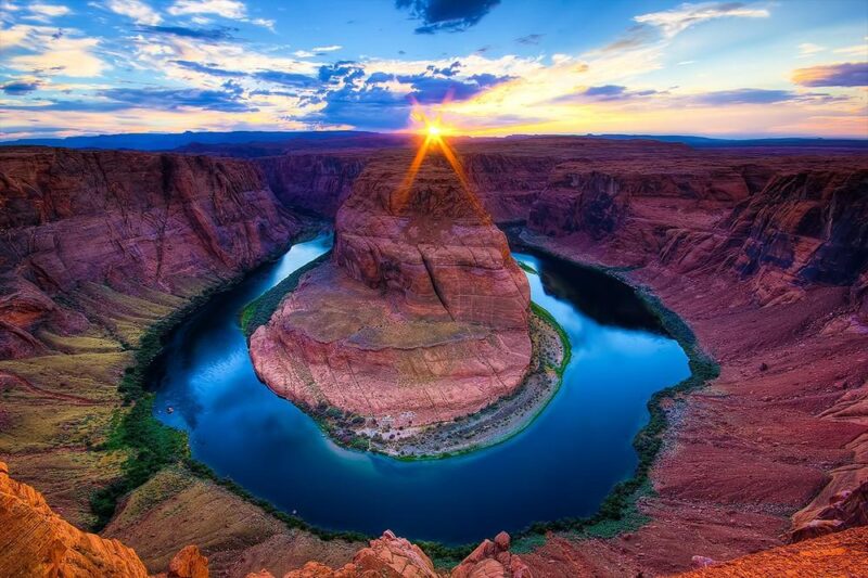 sunburst in the grand canyon