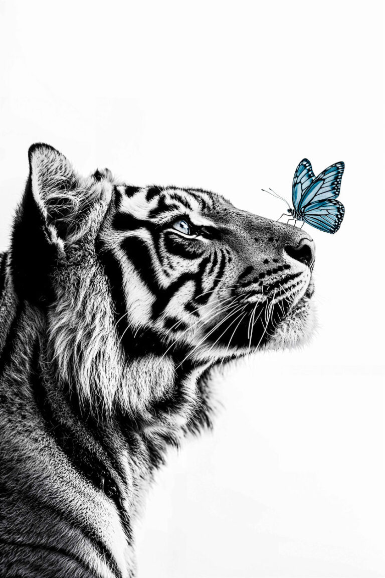 Tiger-with-butterfly