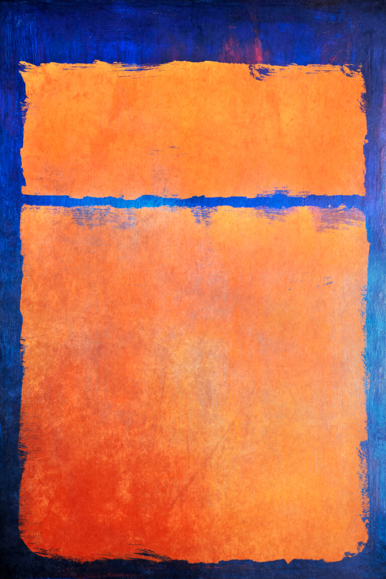 Abstract-colorful-painting-blue-and-orange-